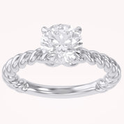 Twisted Rope Solitaire Engagement Ring Lab Grown Diamond