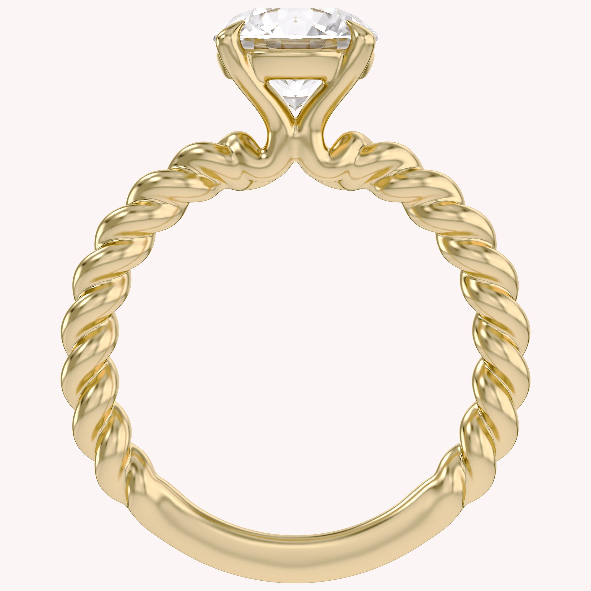 Twisted Rope Solitaire Engagement Ring Lab Grown Diamond