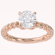 Twisted Rope Solitaire Engagement Ring Lab Grown Diamond