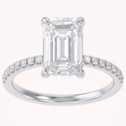 Hidden Halo Solitaire Engagement Ring 2.80 Carat Lab Grown Diamond