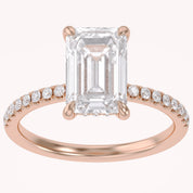 Hidden Halo Solitaire Engagement Ring 2.80 Carat Lab Grown Diamond