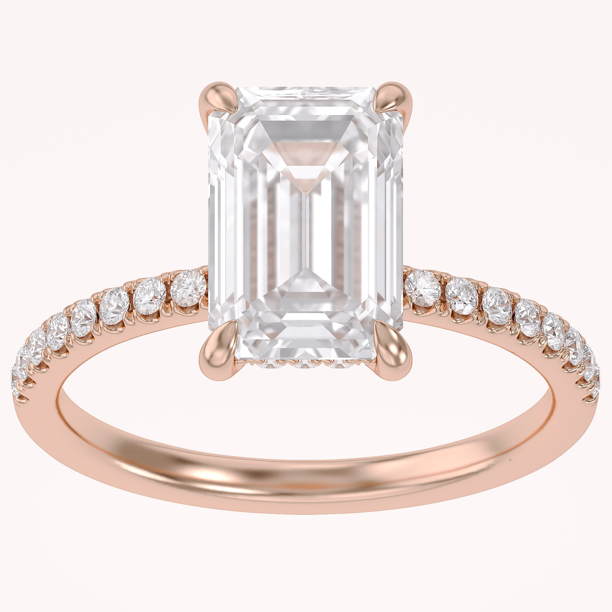 Hidden Halo Solitaire Engagement Ring 2.80 Carat Lab Grown Diamond