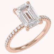 Hidden Halo Solitaire Engagement Ring 2.80 Carat Lab Grown Diamond