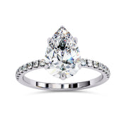 Hidden Halo Solitaire Engagement Ring 10x7mm Lab Grown Diamond