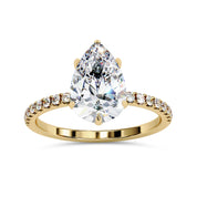 Hidden Halo Solitaire Engagement Ring 10x7mm Lab Grown Diamond