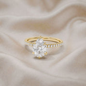 Hidden Halo Solitaire Engagement Ring 10x7mm Lab Grown Diamond