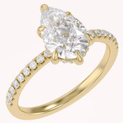 Hidden Halo Solitaire Engagement Ring 10x7mm Lab Grown Diamond