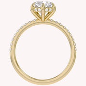 Hidden Halo Solitaire Engagement Ring 10x7mm Lab Grown Diamond