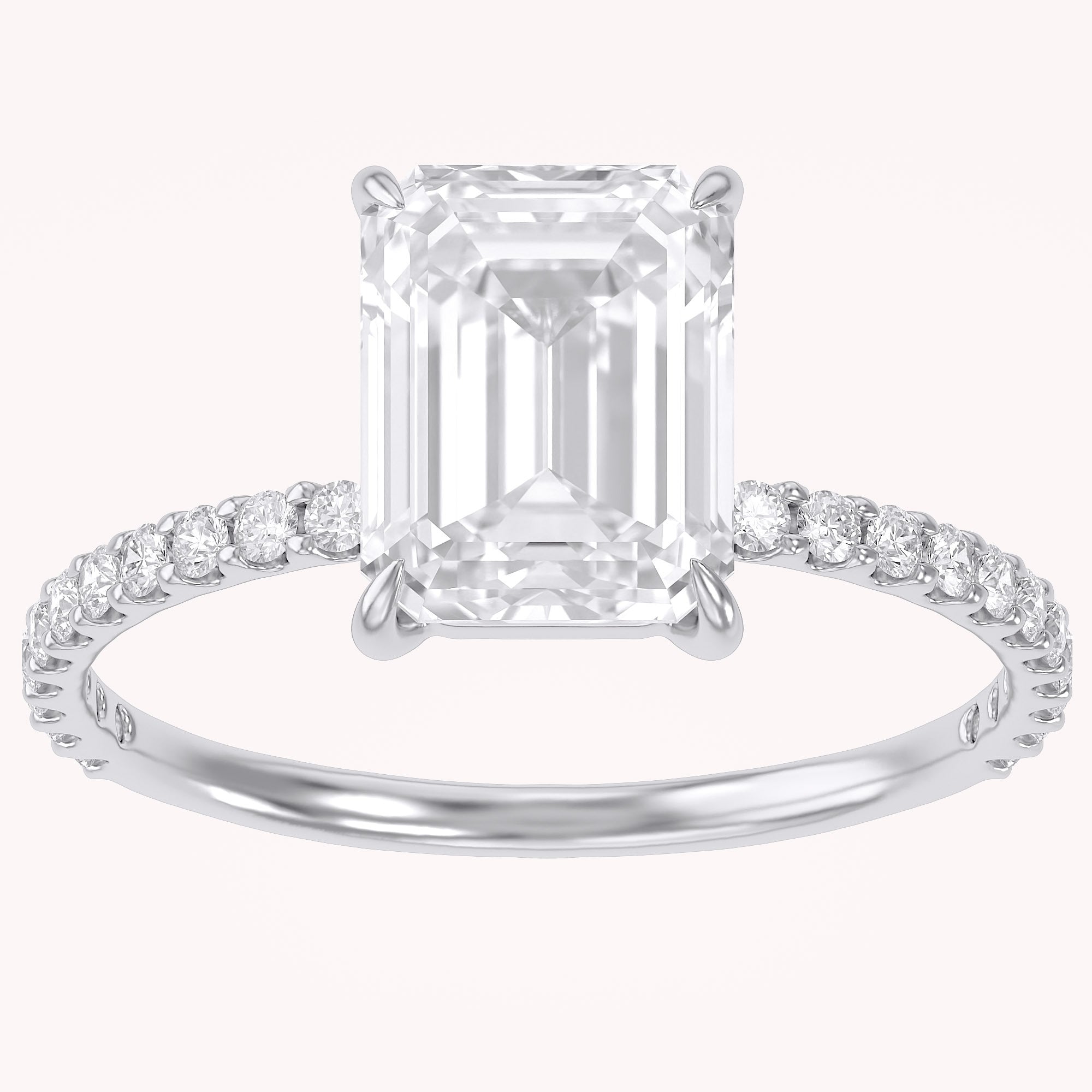 Hidden Halo Engagement Ring 2.65 Ct Lab Grown Diamond