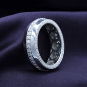 Lab Created Moissanite Men’s Eternity Wedding Band Ring
