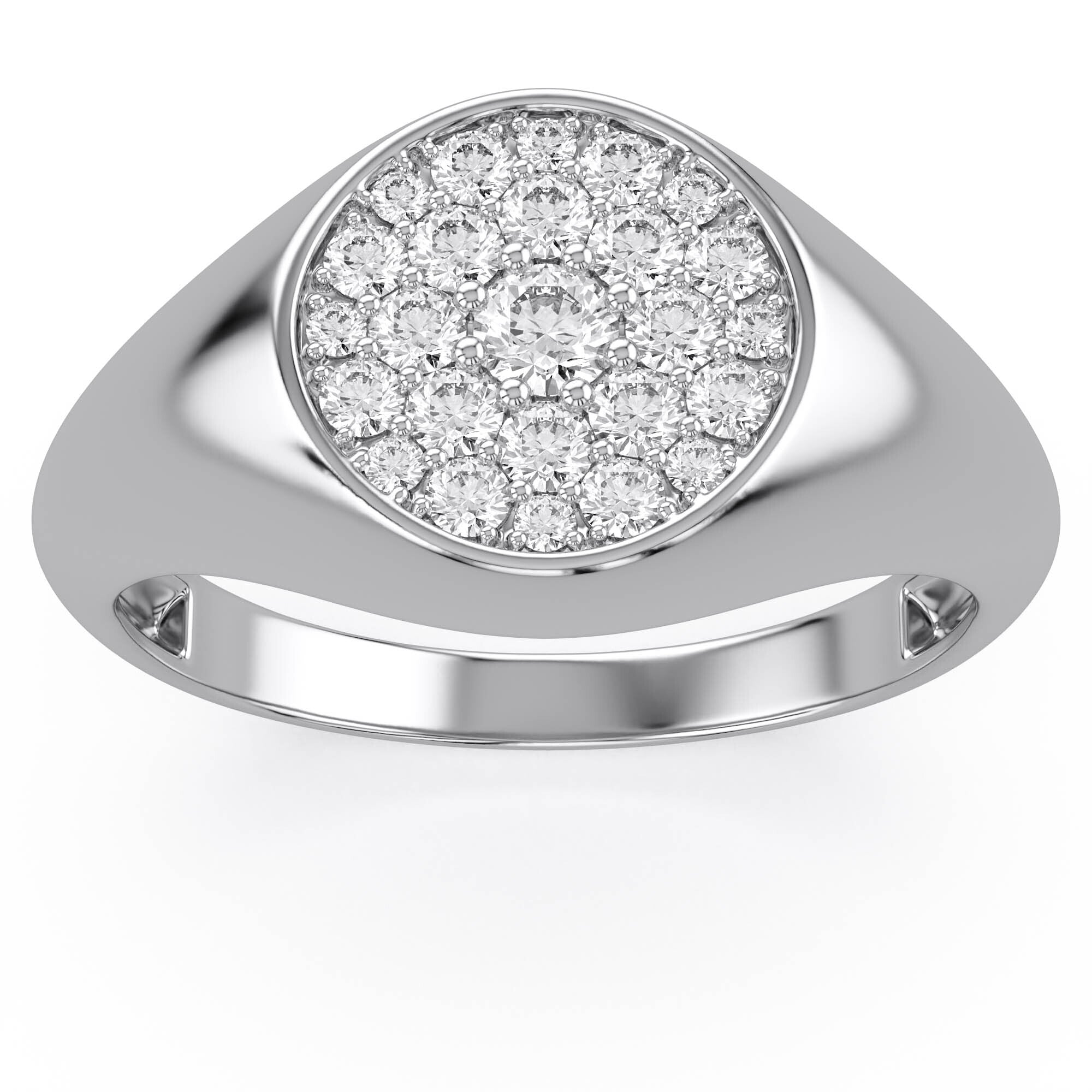 Circle Signet Lab Grown Diamond Ring