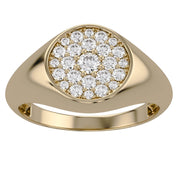 Circle Signet Lab Grown Diamond Ring