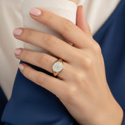 Circle Signet Lab Grown Diamond Ring