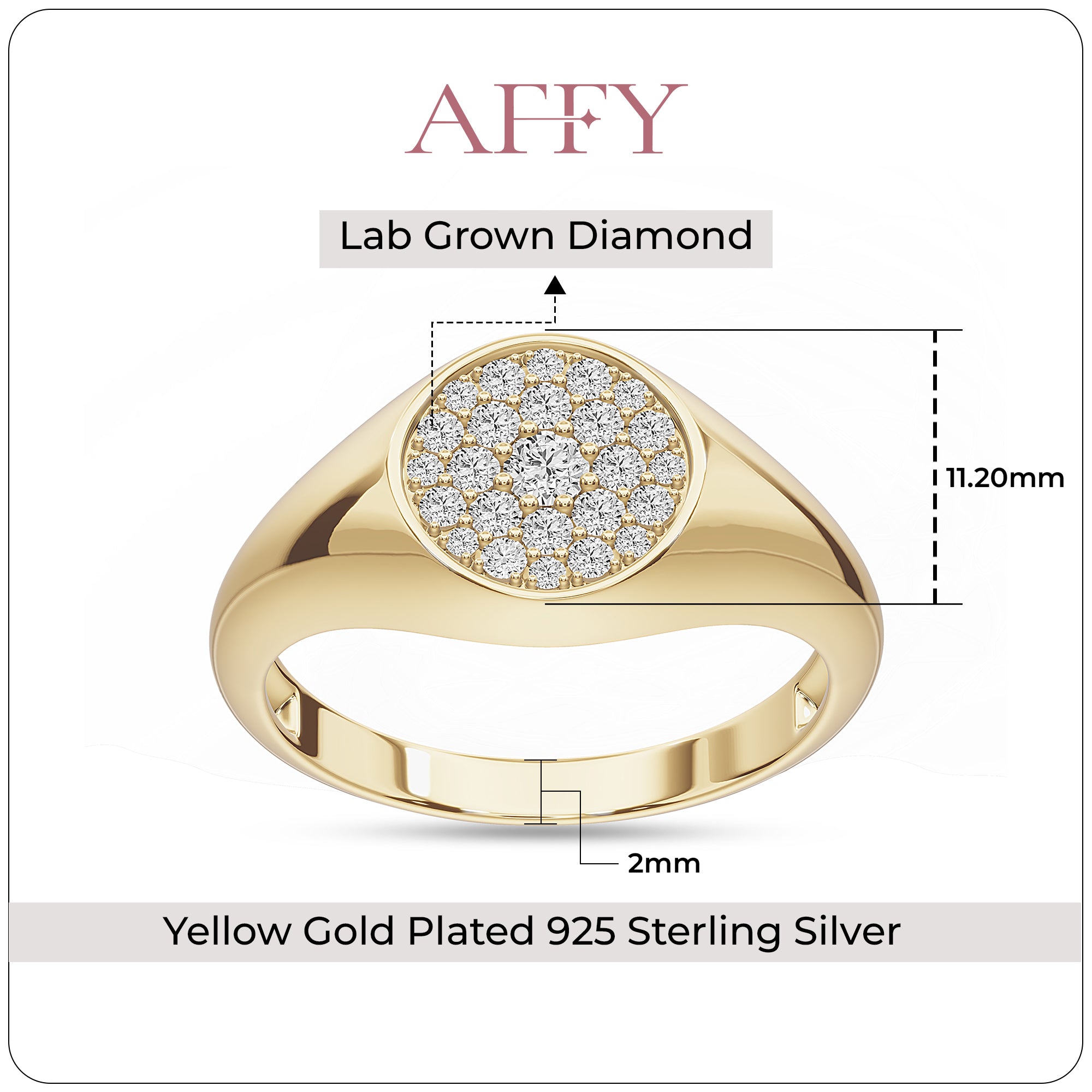 Circle Signet Lab Grown Diamond Ring