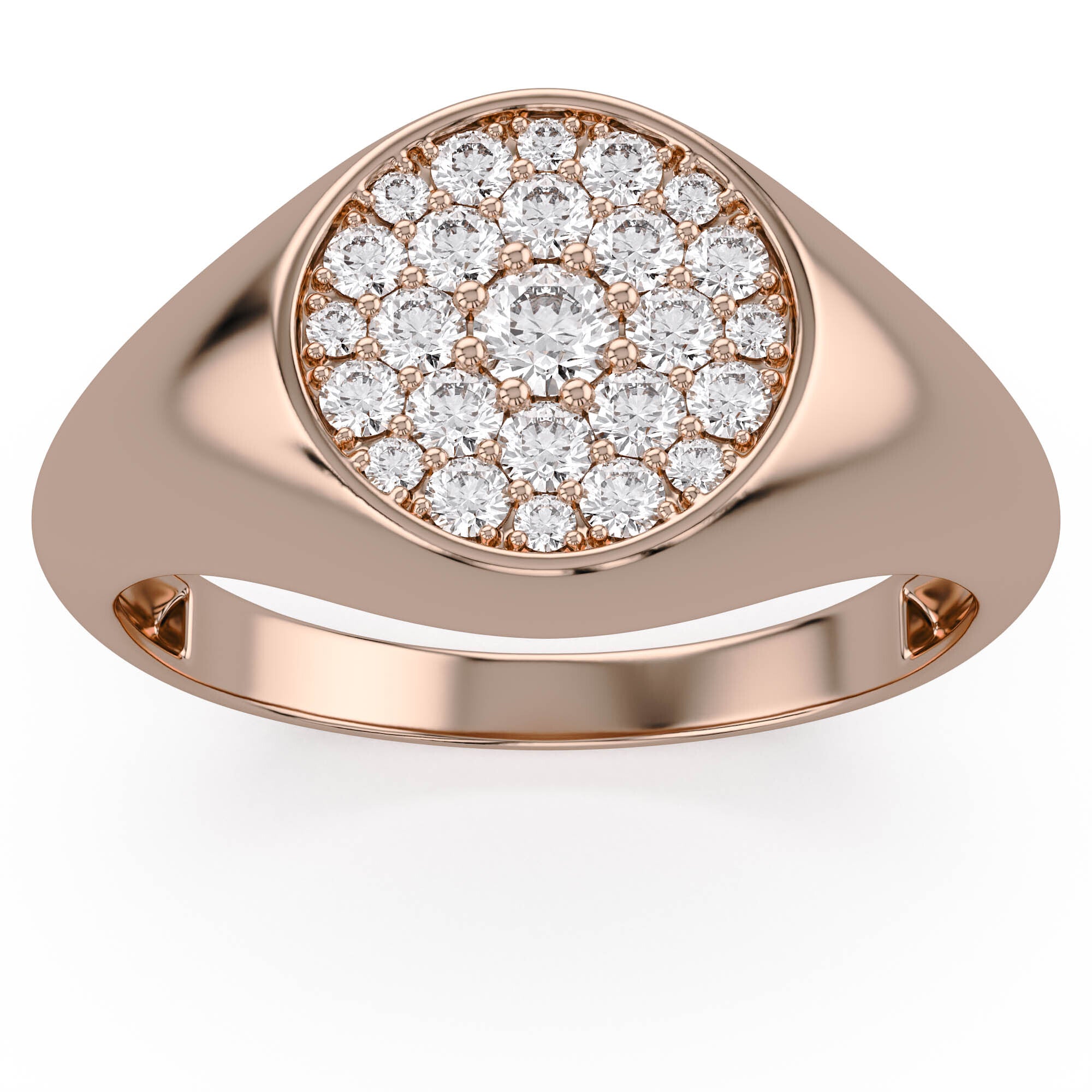Circle Signet Lab Grown Diamond Ring