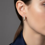 Double Row Huggie Lab Grown Diamond Hoop Earrings