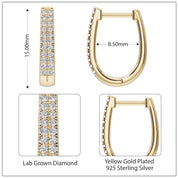 Double Row Huggie Lab Grown Diamond Hoop Earrings