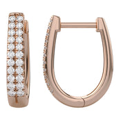 Double Row Huggie Lab Grown Diamond Hoop Earrings