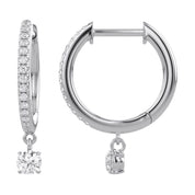Dangle Drop Lab Grown Diamond Hoop Earrings
