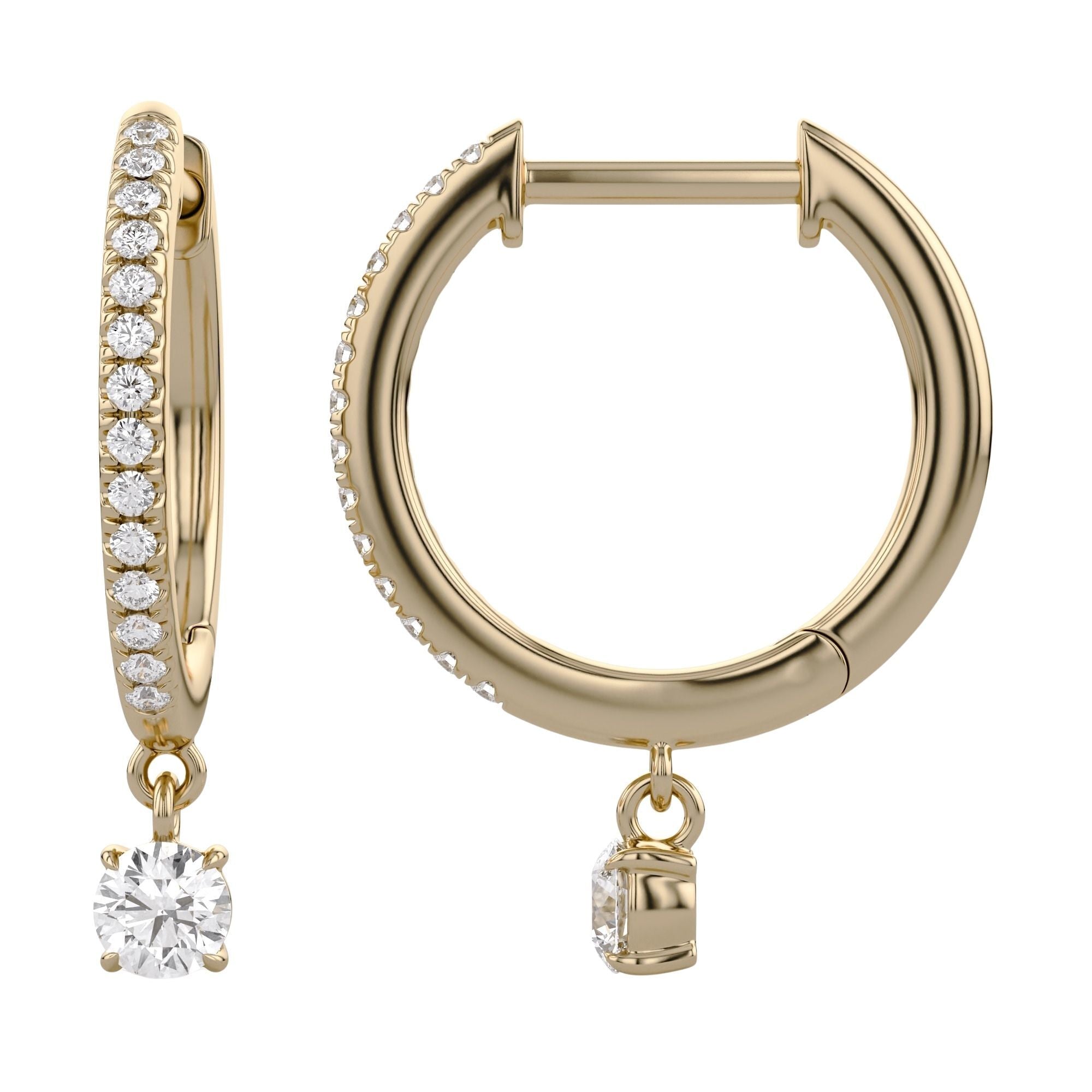 Dangle Drop Lab Grown Diamond Hoop Earrings