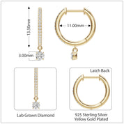 Dangle Drop Lab Grown Diamond Hoop Earrings