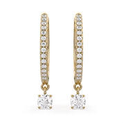 Dangle Drop Lab Grown Diamond Hoop Earrings