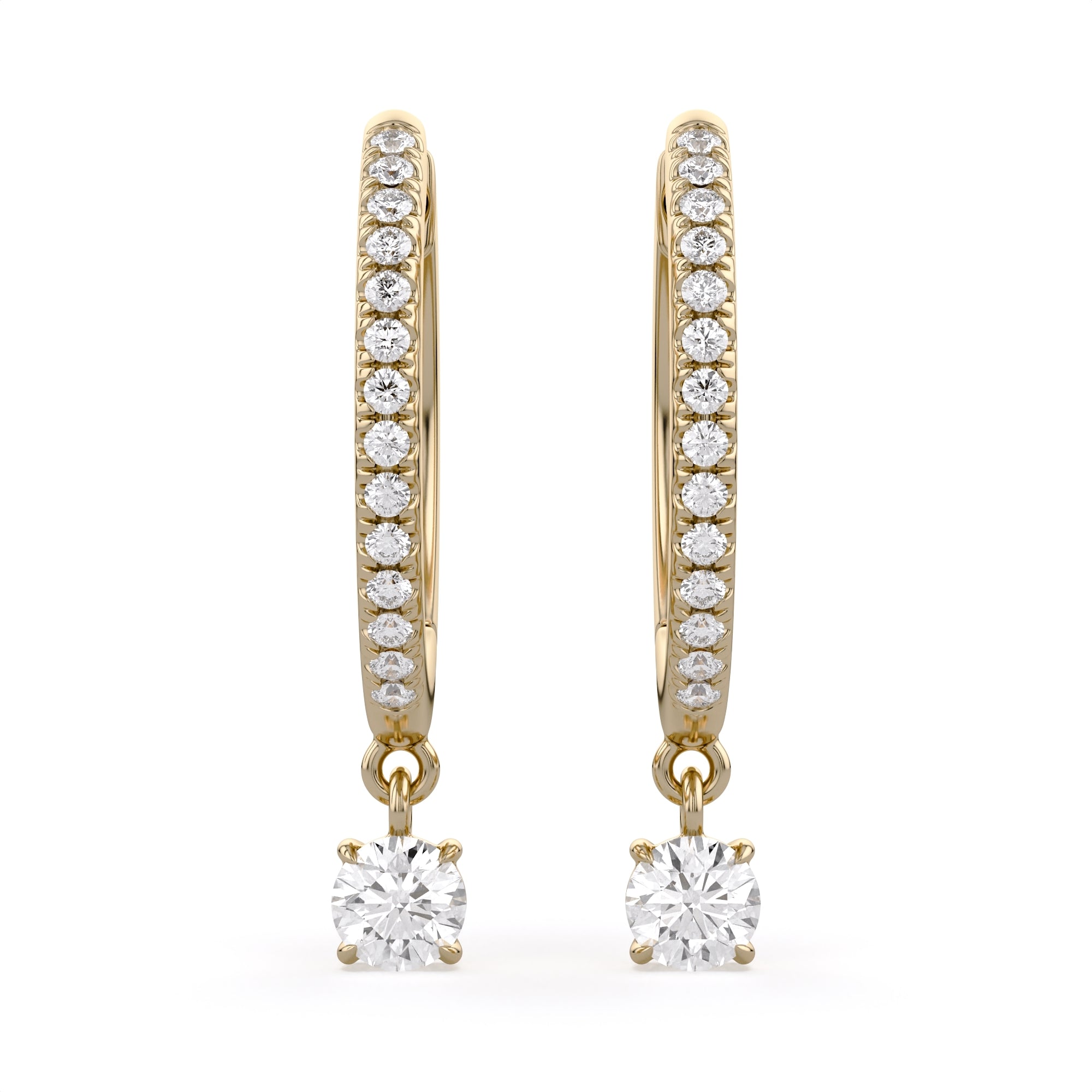 Dangle Drop Lab Grown Diamond Hoop Earrings