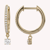 Dangle Drop Lab Grown Diamond Hoop Earrings