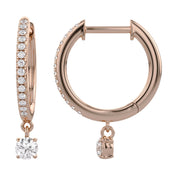 Dangle Drop Lab Grown Diamond Hoop Earrings