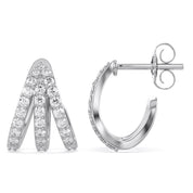 Trident Huggie Lab Grown Diamond Hoop Earrings