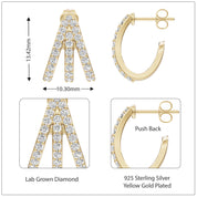 Trident Huggie Lab Grown Diamond Hoop Earrings