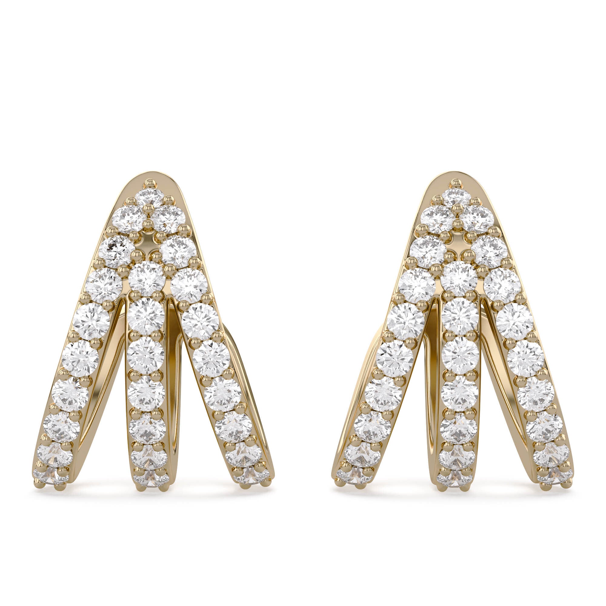 Trident Huggie Lab Grown Diamond Hoop Earrings