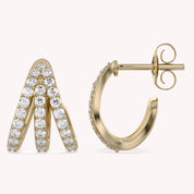 Trident Huggie Lab Grown Diamond Hoop Earrings
