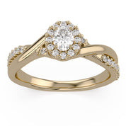 Halo Promise Lab Grown Diamond Ring Oval and Round