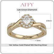 Halo Promise Lab Grown Diamond Ring Oval and Round