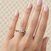Halo Promise Lab Grown Diamond Ring Oval and Round