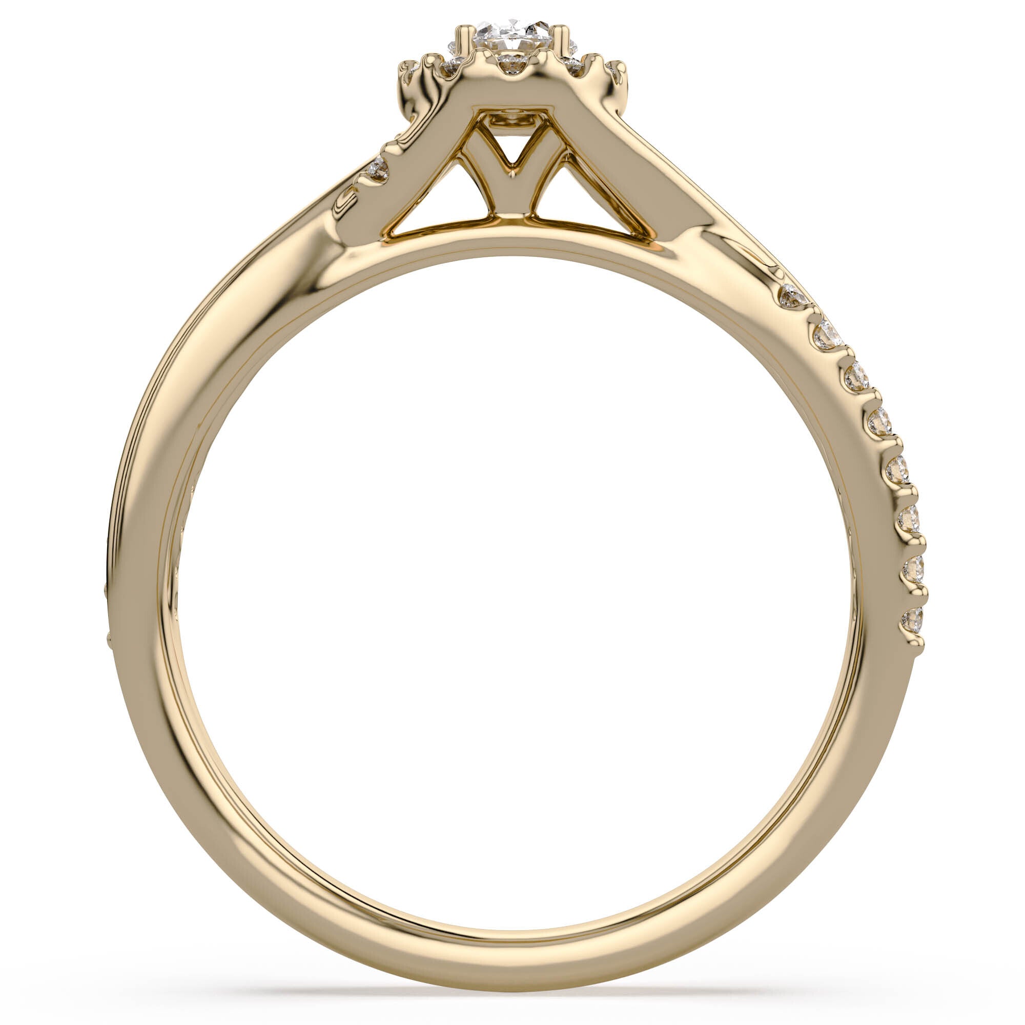 Halo Promise Lab Grown Diamond Ring Oval and Round