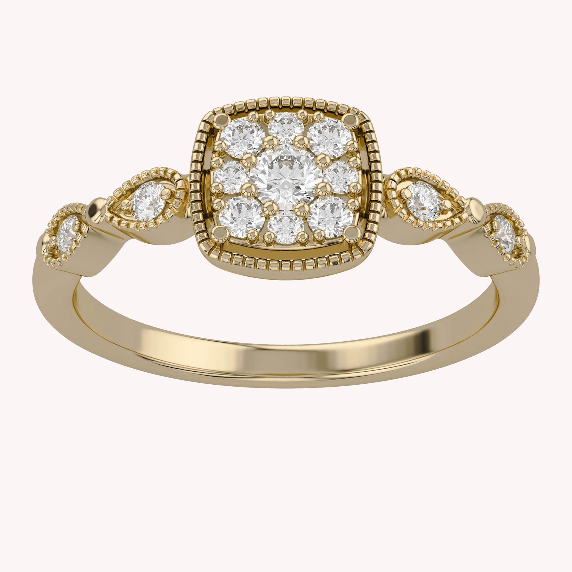 Cushion Shaped Promise Lab Grown Diamond Ring
