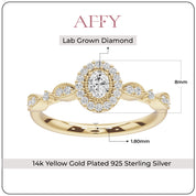 Art Dec Vintage Halo Promise Lab Grown Diamond Ring