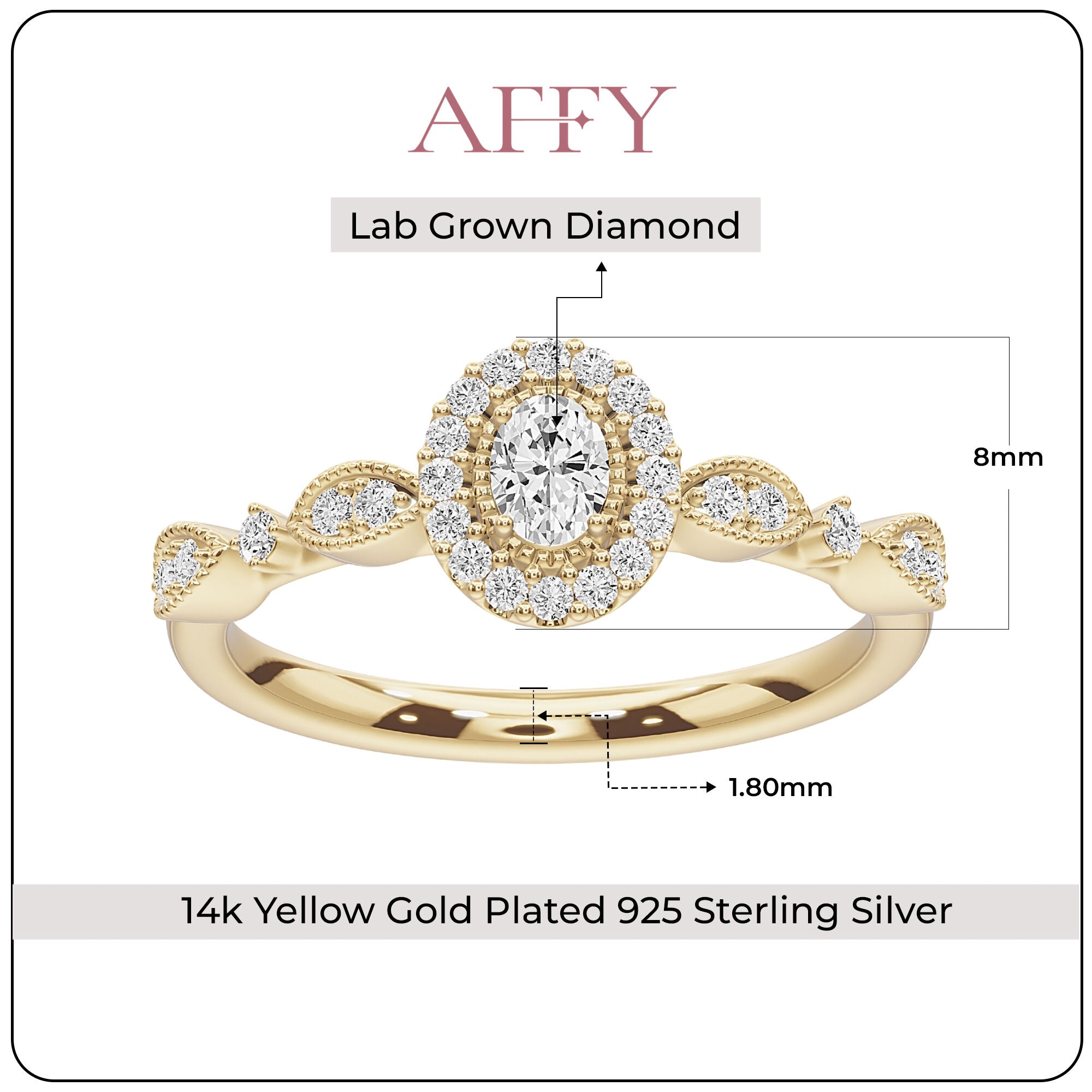 Art Dec Vintage Halo Promise Lab Grown Diamond Ring