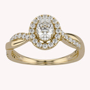 Twisted Halo Promise Lab Grown Diamond Ring