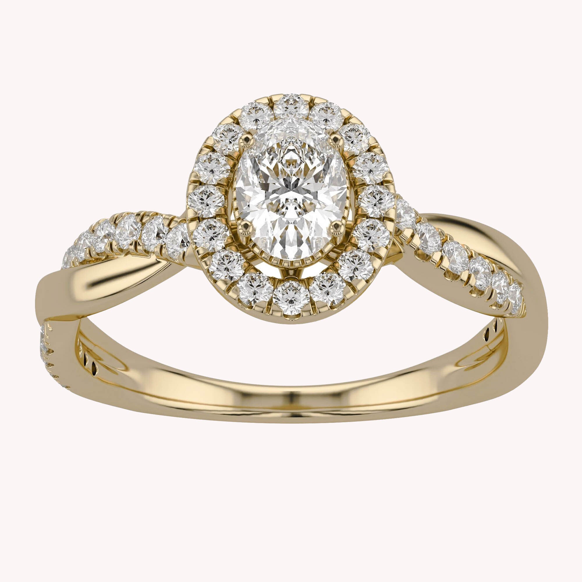 Twisted Halo Promise Lab Grown Diamond Ring