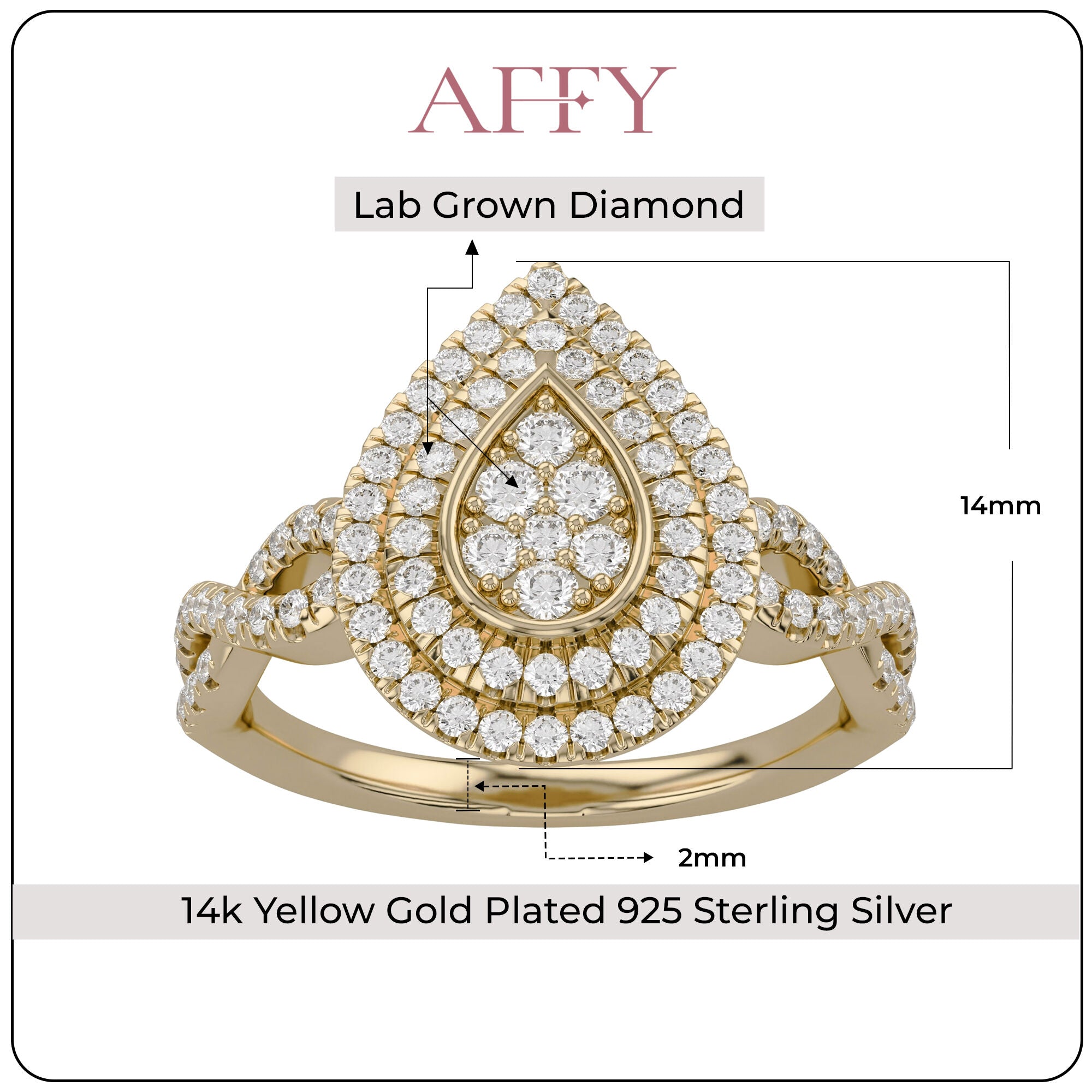 Infinity Teardrop Double Halo Lab Grown Diamond Ring