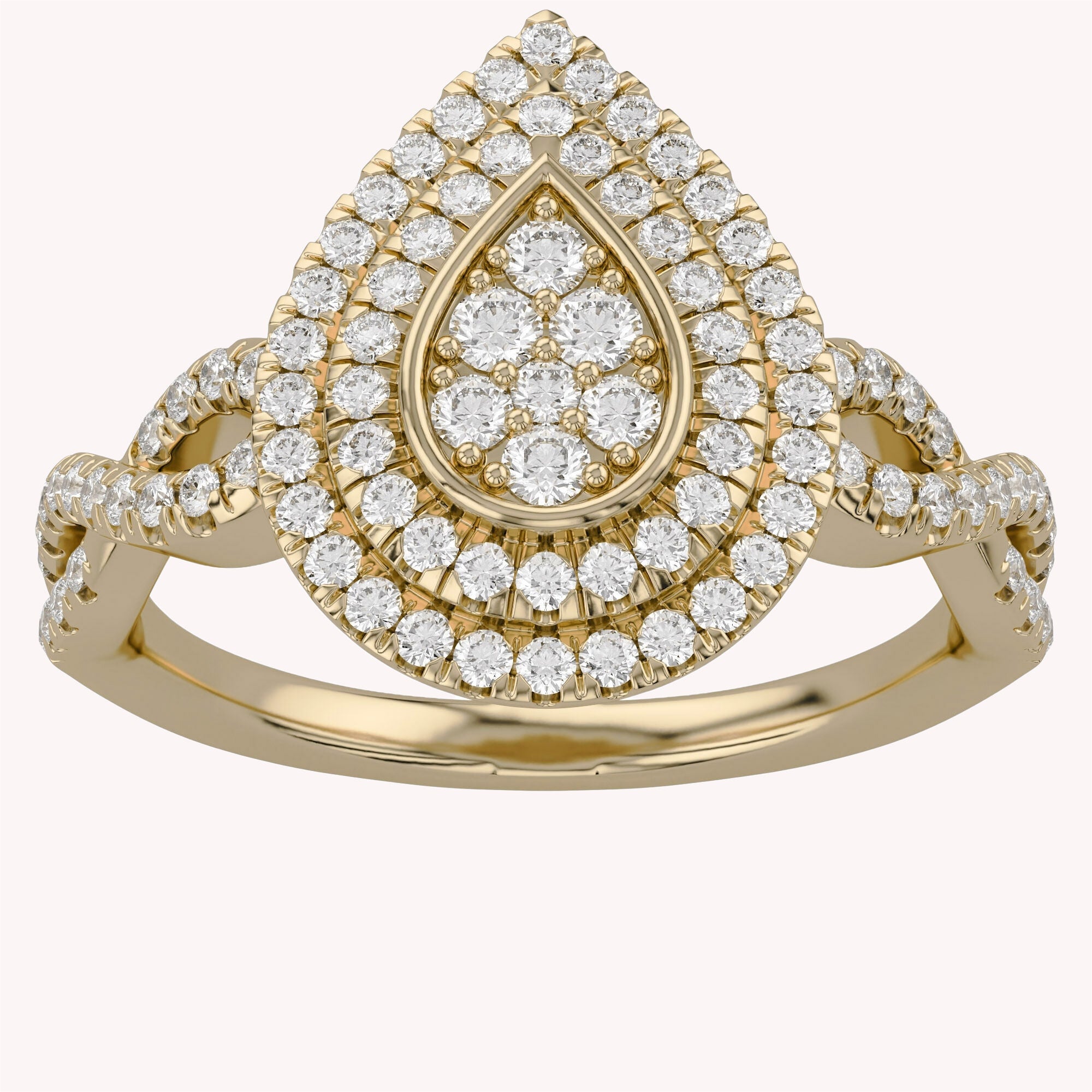 Infinity Teardrop Double Halo Lab Grown Diamond Ring
