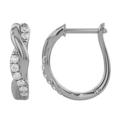 Twisted Lab Grown Diamond Hoop Earrings