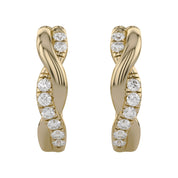 Twisted Lab Grown Diamond Hoop Earrings