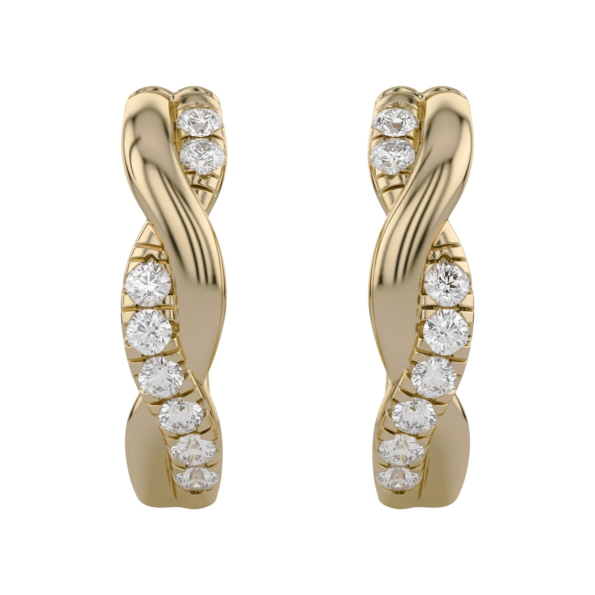 Twisted Lab Grown Diamond Hoop Earrings