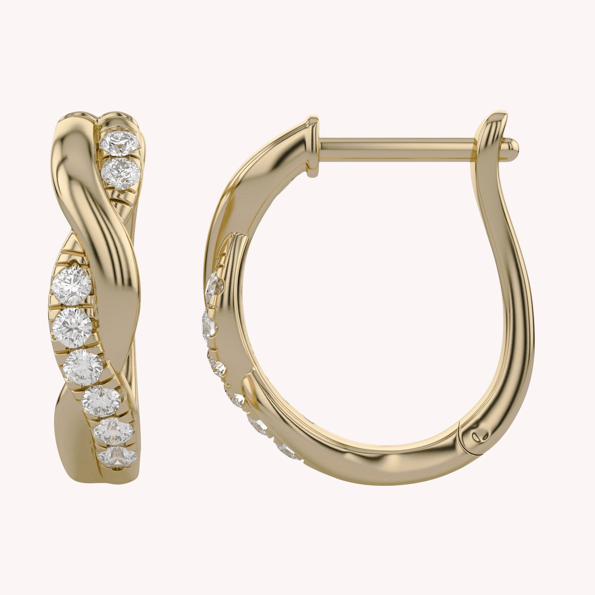 Twisted Lab Grown Diamond Hoop Earrings