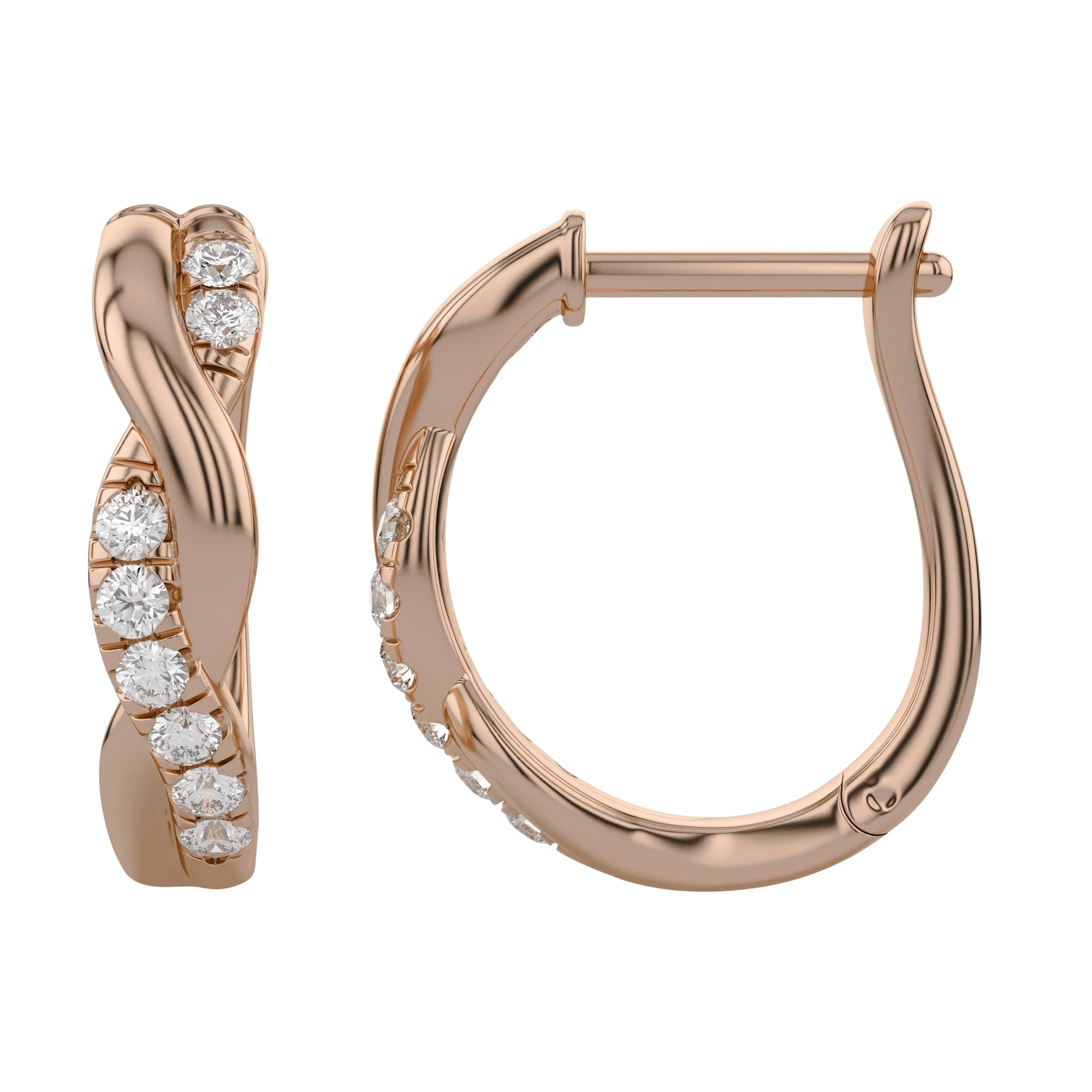 Twisted Lab Grown Diamond Hoop Earrings