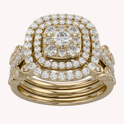 Art Deco Vintage Trio Set Lab Grown Diamond Ring